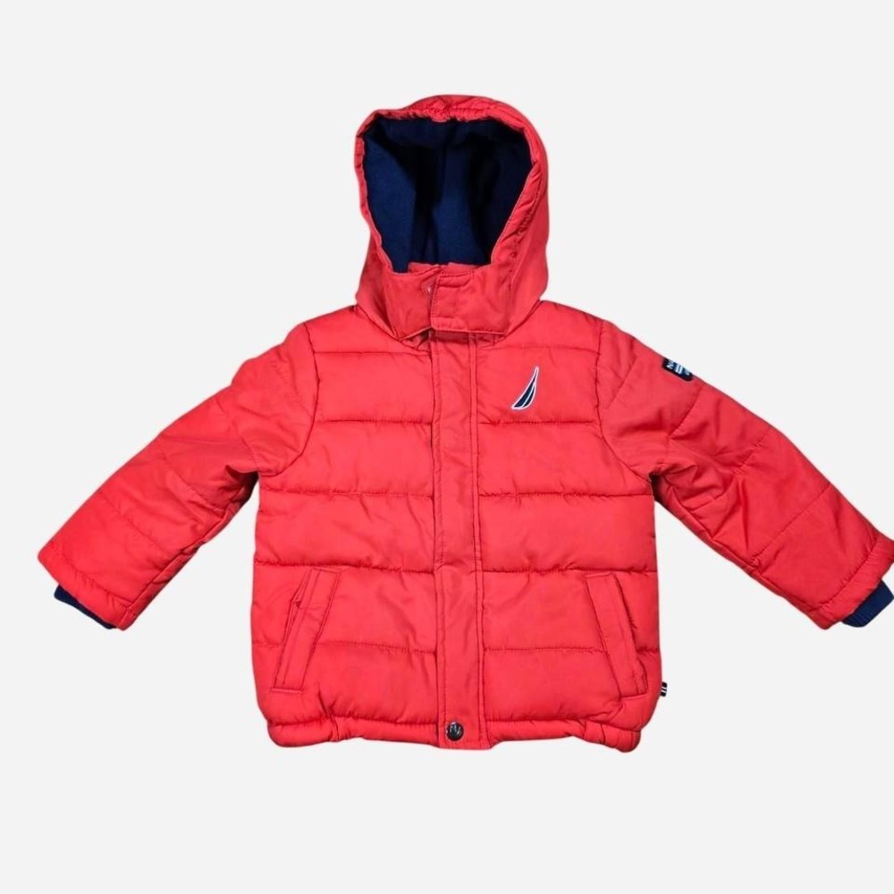 Nautica Red Puffer Jacket Toddler‎ Size 2T | Hooded Winter Coat